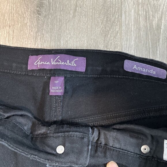 Gloria Vanderbilt Amanda Bootcut Jeans‎ Women's Size 16 Petite Black Denim - Picture 5 of 16